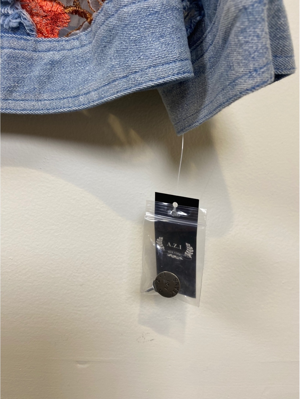 A.Z.I Embroidered Sheer Mesh and Denim Jacket Medium - Picture 5 of 6